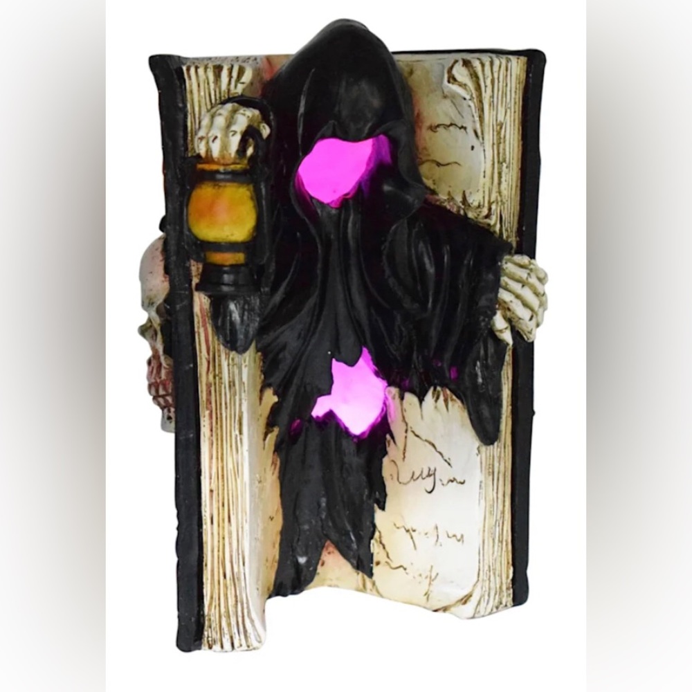 LED Deathbook Halloween Table Decor, 7.3" - Picture 3 of 4